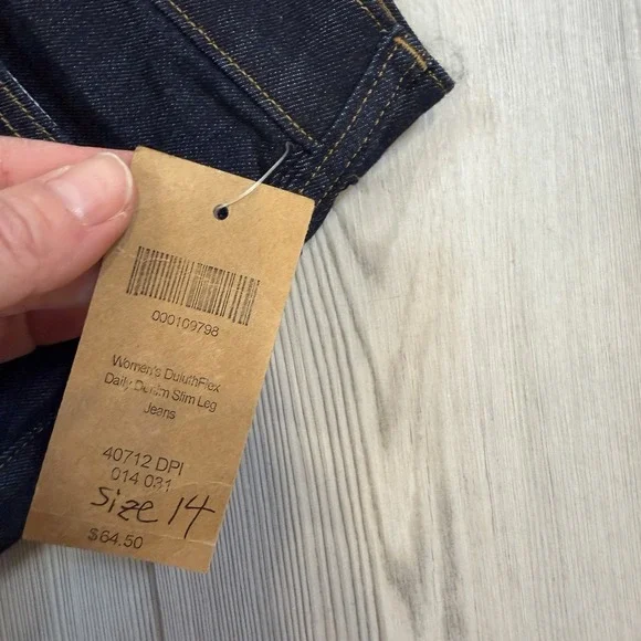 NWT Duluth Trading DuluthFlex Daily Denim Slim Leg Jeans Womens 14x31 - Picture 4 of 11